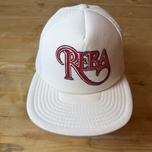 Vintage Reba McEntire Speedway Trucker Hat White Mesh Snapback Country Music Cap